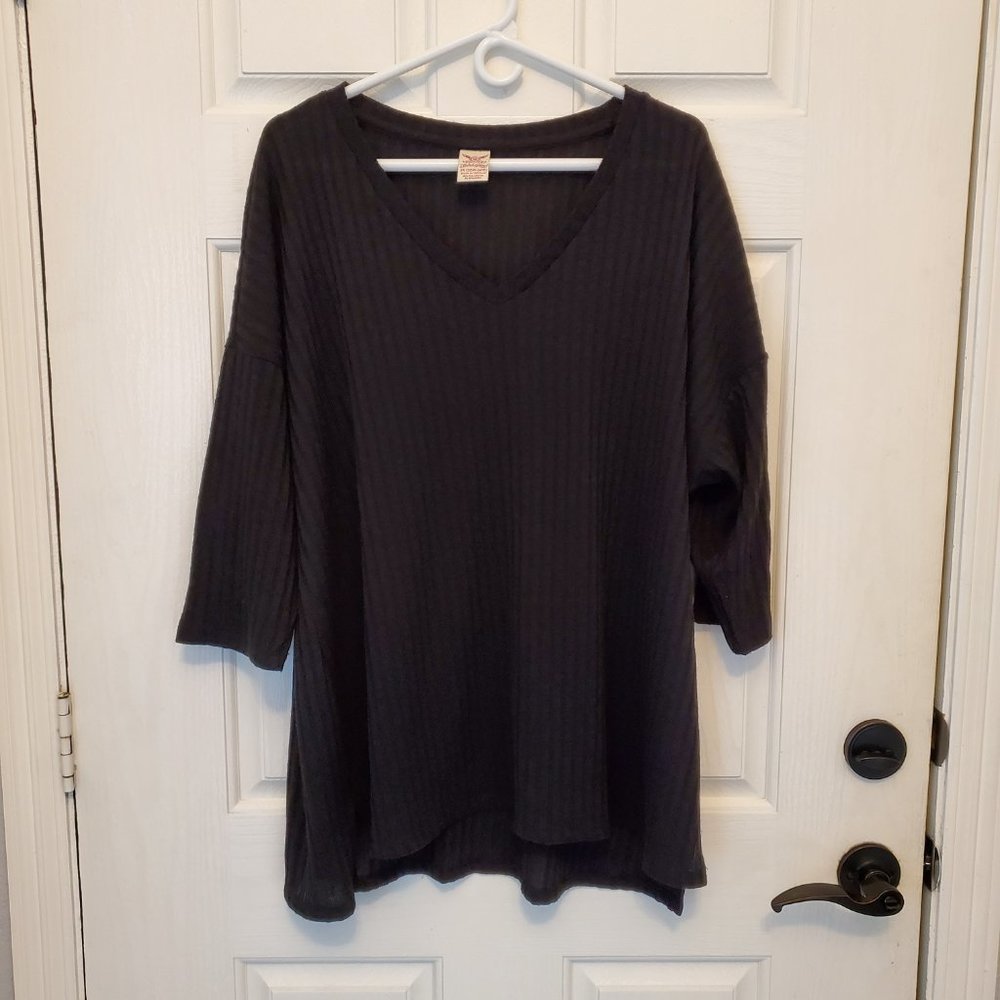 Faded Glory Women's Sweater Type Blouse Black Size 3X